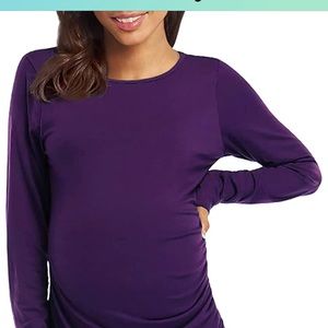 Womens Maternity Dresses Casual Ruched long sleeve Irregular Bodycon Mini Dress